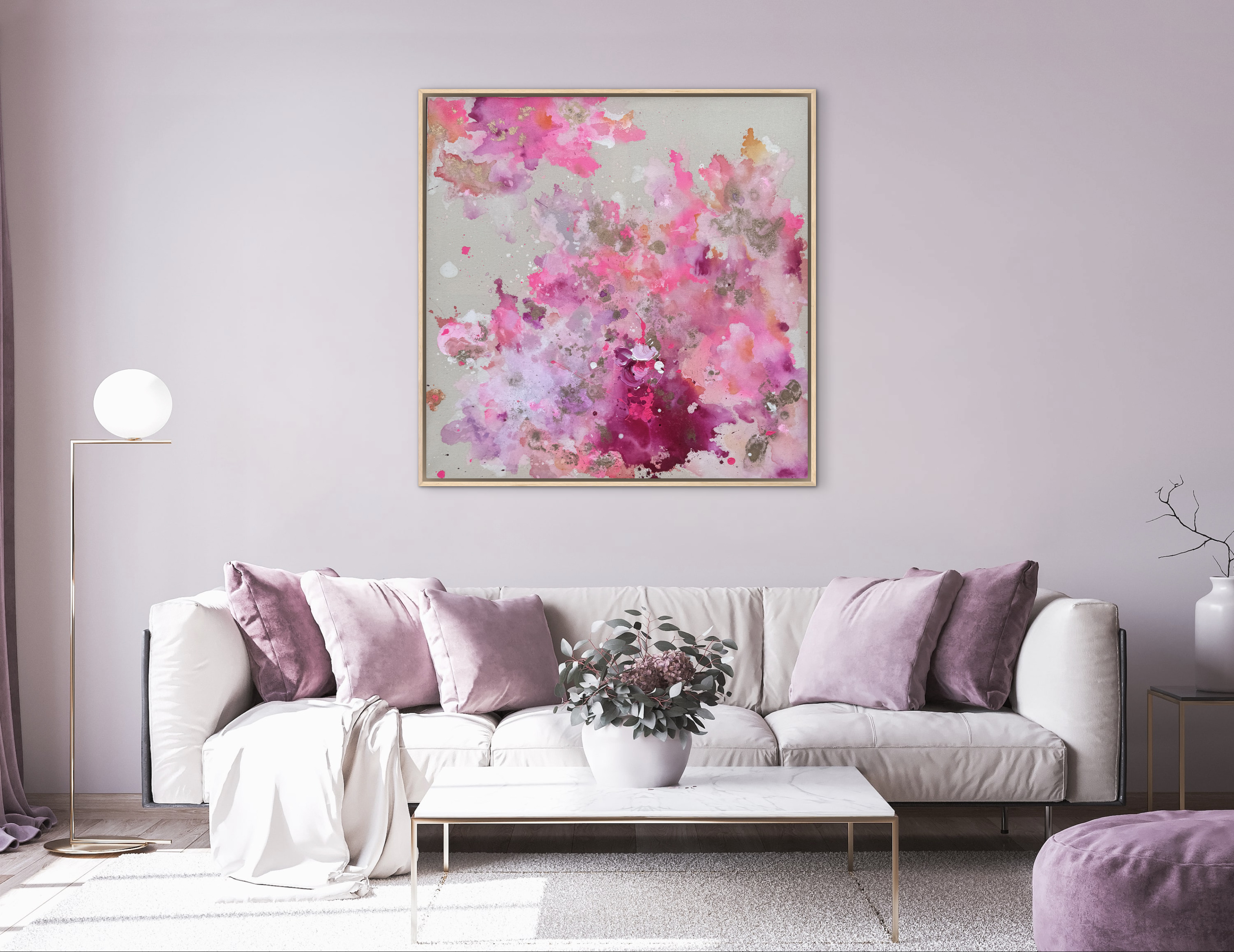 Pure Serie, 2025, Acryl und Gold auf roher Baumwollleinwand, Ansicht 9